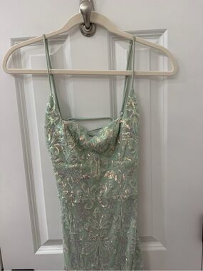 Windsor Mint Green Sequin-Trim Dress